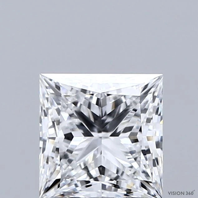 1.50 Carat Princess Lab Grown Diamond, Excellent Polish, E Color, VVS1 Clarity