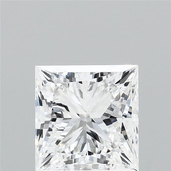 1.55 Carat Princess Lab Grown Diamond, Excellent Polish, E Color, VS1 Clarity