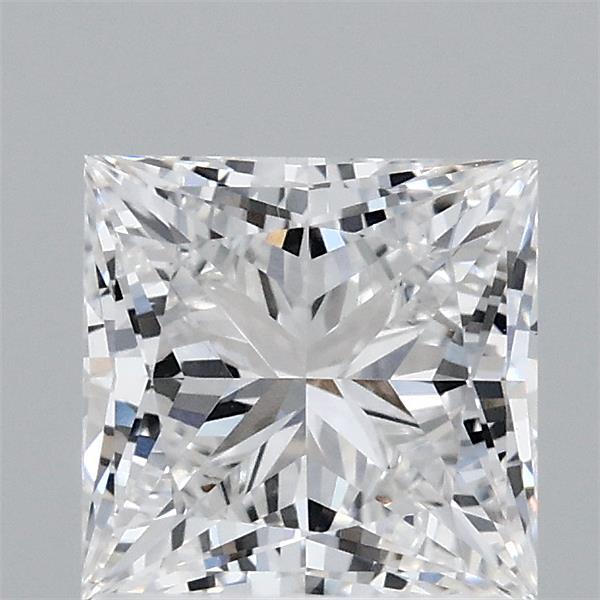 1.61 Carat Princess Lab Grown Diamond, Excellent Polish, D Color, VVS2 Clarity