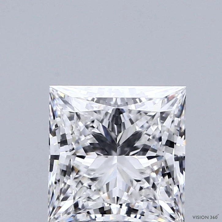 1.94 Carat Princess Lab Grown Diamond, Excellent Polish, E Color, VVS2 Clarity