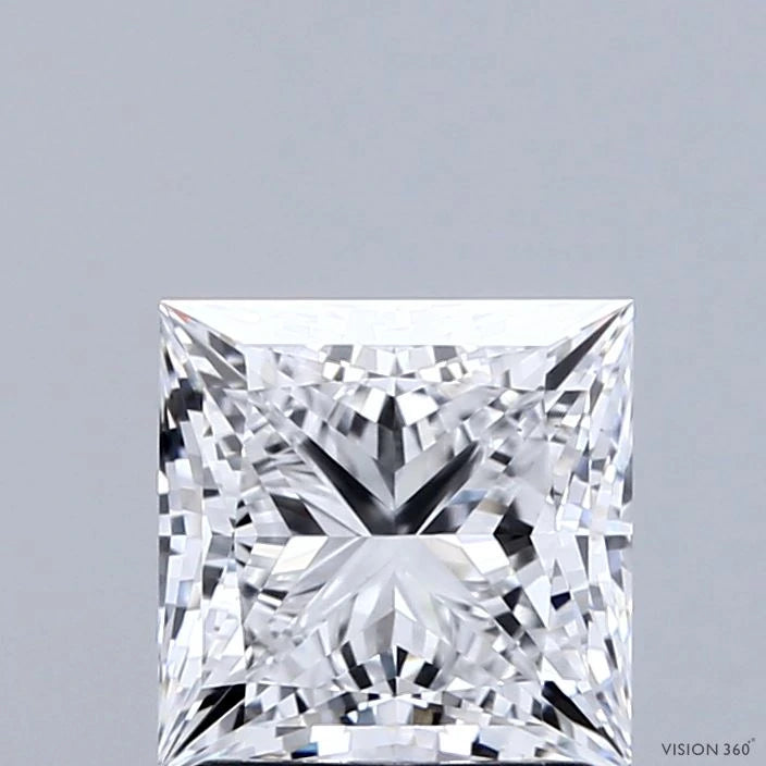 2.00 Carat Princess Lab Grown Diamond, Excellent Polish, D Color, VS1 Clarity