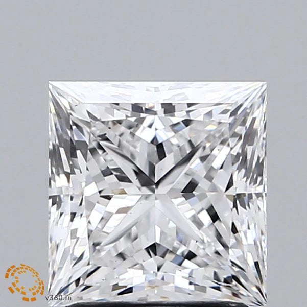 2.03 Carat Princess Lab Grown Diamond, Excellent Polish, D Color, VS2 Clarity