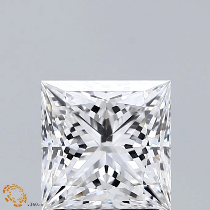 2.03 Carat Princess Lab Grown Diamond, Excellent Polish, F Color, VVS2 Clarity