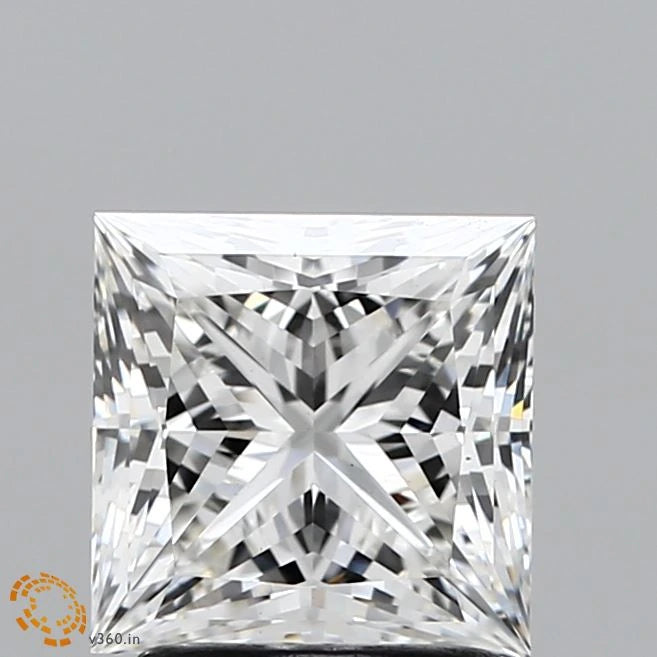 2.04 Carat Princess Lab Grown Diamond, Ideal Cut, H Color, VS1 Clarity