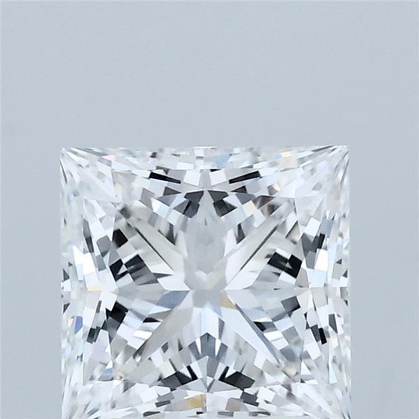 2.05 Carat Princess Lab Grown Diamond, Excellent Polish, E Color, VVS2 Clarity