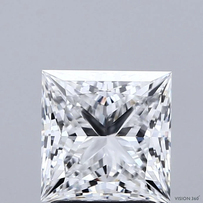 2.06 Carat Princess Lab Grown Diamond, Excellent Polish, F Color, VVS2 Clarity