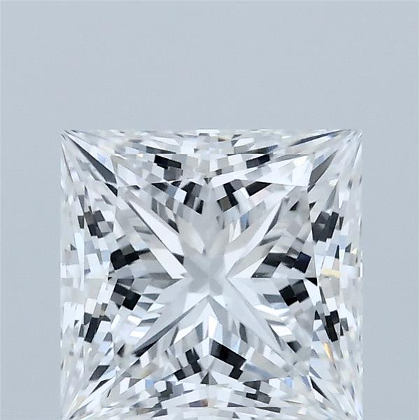 2.08 Carat Princess Lab Grown Diamond, Excellent Polish, D Color, VS1 Clarity