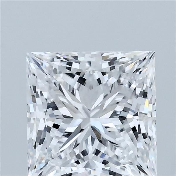 2.08 Carat Princess Lab Grown Diamond, Excellent Polish, D Color, VVS2 Clarity