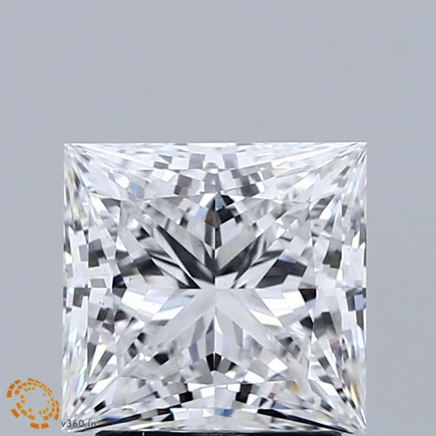 2.08 Carat Princess Lab Grown Diamond, Excellent Polish, E Color, VS1 Clarity