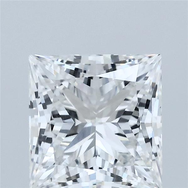 2.08 Carat Princess Lab Grown Diamond, Excellent Polish, E Color, VS1 Clarity