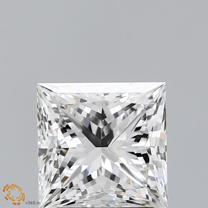 2.45 Carat Princess Lab Grown Diamond, Excellent Polish, F Color, VS1 Clarity