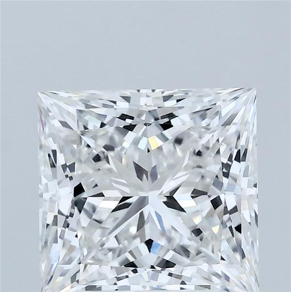 2.58 Carat Princess Lab Grown Diamond, Excellent Polish, E Color, VVS2 Clarity