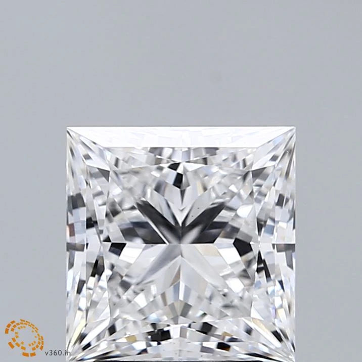 2.59 Carat Princess Lab Grown Diamond, Excellent Polish, D Color, VS1 Clarity