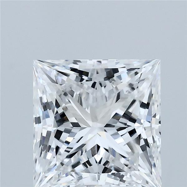 2.60 Carat Princess Lab Grown Diamond, Excellent Polish, E Color, VVS2 Clarity