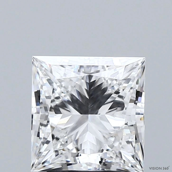 2.61 Carat Princess Lab Grown Diamond, Excellent Polish, D Color, VVS1 Clarity