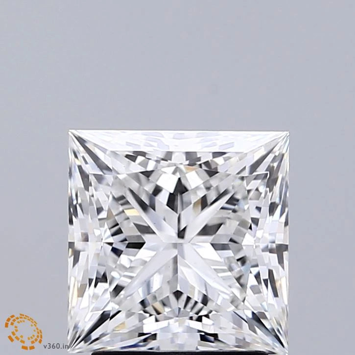 2.61 Carat Princess Lab Grown Diamond, Excellent Polish, F Color, VS1 Clarity
