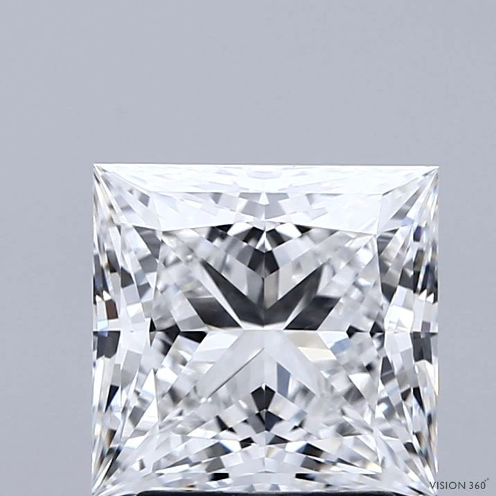 2.63 Carat Princess Lab Grown Diamond, Excellent Polish, D Color, VVS1 Clarity