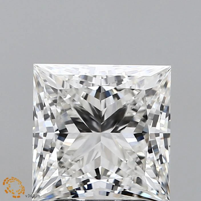 2.64 Carat Princess Lab Grown Diamond, Excellent Polish, F Color, VS1 Clarity