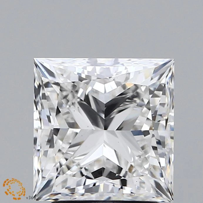2.68 Carat Princess Lab Grown Diamond, Excellent Polish, F Color, VS1 Clarity