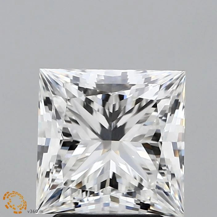 2.70 Carat Princess Lab Grown Diamond, Excellent Polish, F Color, VS1 Clarity
