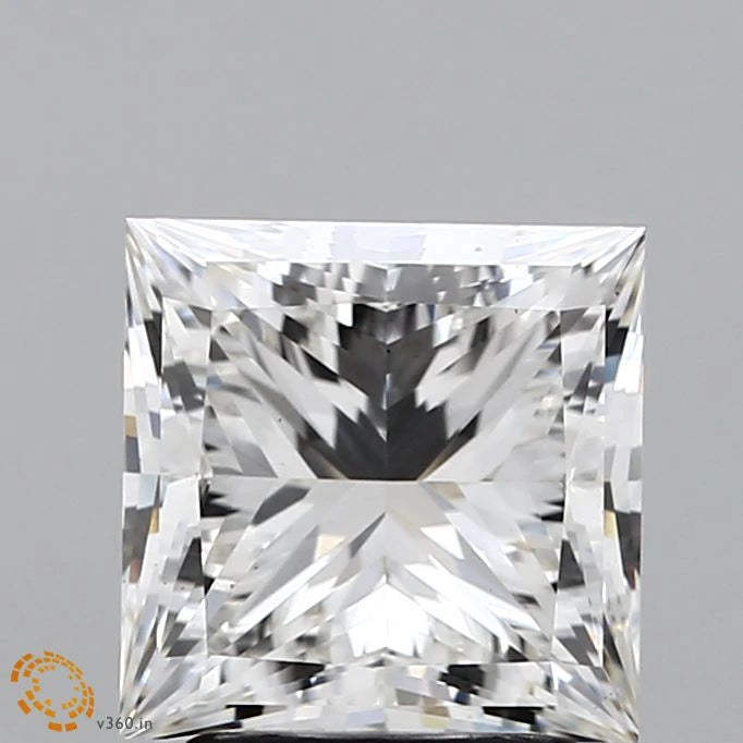 2.71 Carat Princess Lab Grown Diamond, Excellent Polish, F Color, VS1 Clarity