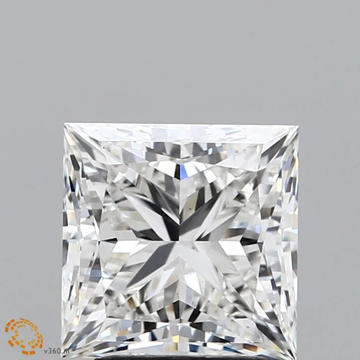 2.71 Carat Princess Lab Grown Diamond, Excellent Polish, F Color, VS1 Clarity