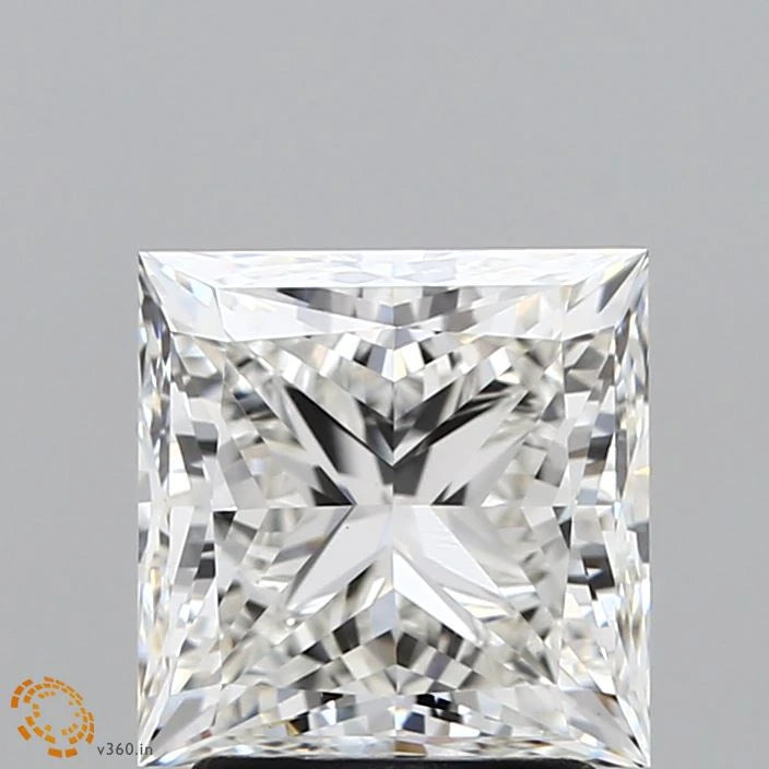 2.71 Carat Princess Lab Grown Diamond, Excellent Polish, F Color, VVS2 Clarity