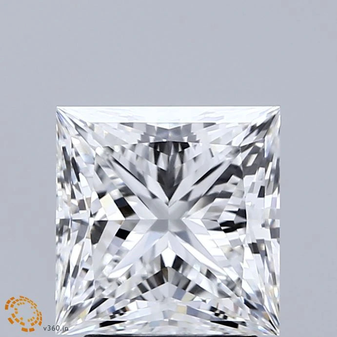 2.83 Carat Princess Lab Grown Diamond, Excellent Polish, E Color, VVS1 Clarity
