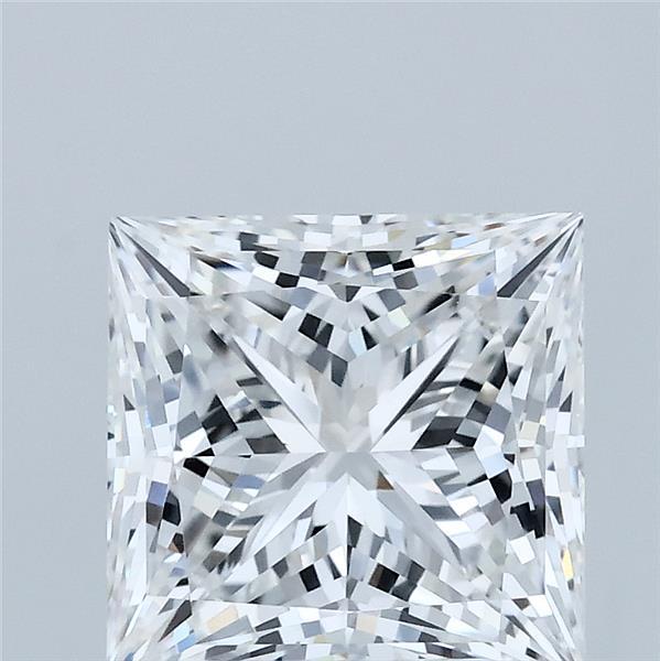 3.02 Carat Princess Lab Grown Diamond, Excellent Polish, E Color, VVS2 Clarity