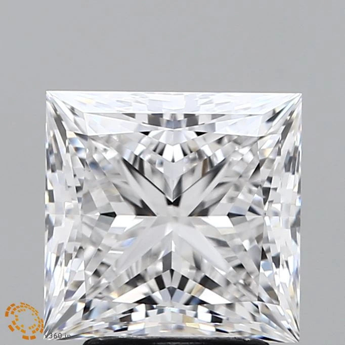 3.05 Carat Princess Lab Grown Diamond, Excellent Polish, E Color, VS1 Clarity