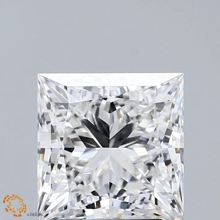 3.08 Carat Princess Lab Grown Diamond, Excellent Polish, E Color, VVS2 Clarity
