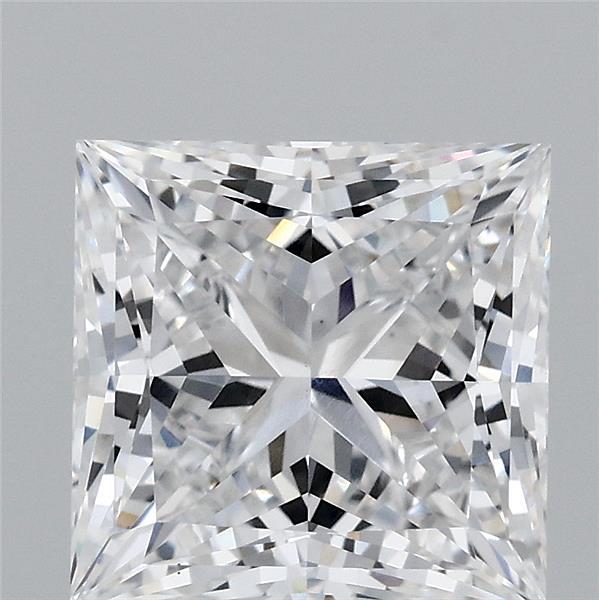 3.09 Carat Princess Lab Grown Diamond, Excellent Polish, E Color, VS1 Clarity