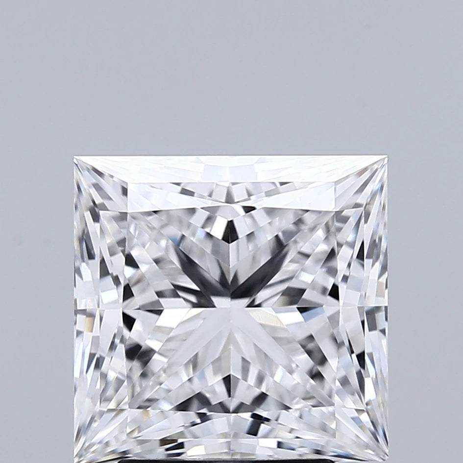 3.10 Carat Princess Lab Grown Diamond, Excellent Polish, E Color, VVS2 Clarity