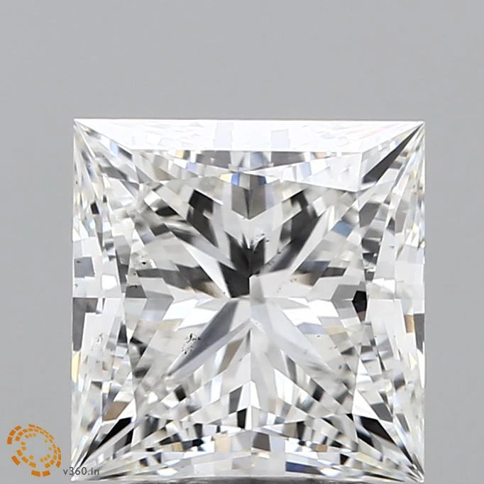 3.11 Carat Princess Lab Grown Diamond, Excellent Polish, E Color, VS2 Clarity