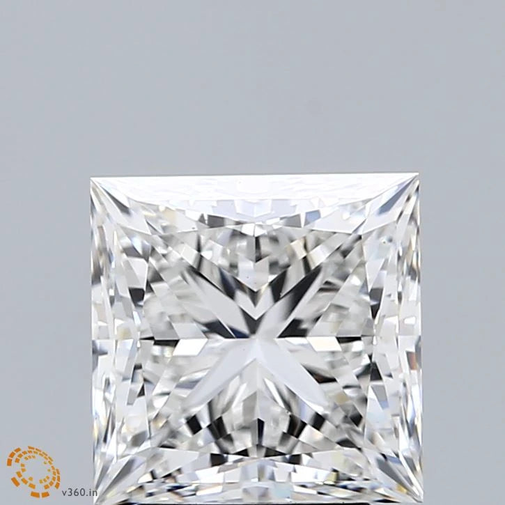 3.15 Carat Princess Lab Grown Diamond, Excellent Polish, F Color, VS1 Clarity