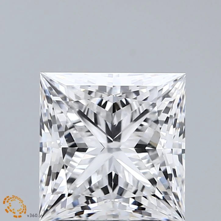 3.16 Carat Princess Lab Grown Diamond, Excellent Polish, D Color, VVS2 Clarity