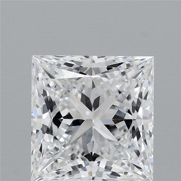 3.16 Carat Princess Lab Grown Diamond, Excellent Polish, D Color, VVS2 Clarity