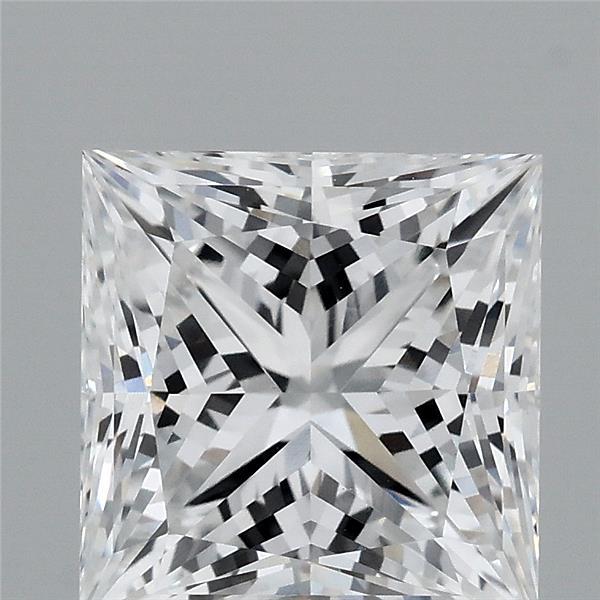 3.17 Carat Princess Lab Grown Diamond, Excellent Polish, D Color, VVS2 Clarity