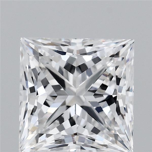3.17 Carat Princess Lab Grown Diamond, Excellent Polish, D Color, VVS2 Clarity