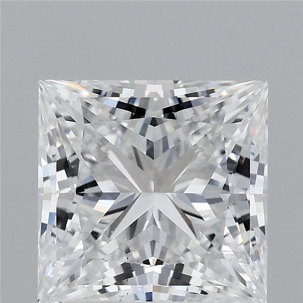 3.22 Carat Princess Lab Grown Diamond, Excellent Polish, D Color, VS1 Clarity
