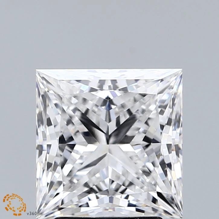 3.22 Carat Princess Lab Grown Diamond, Excellent Polish, D Color, VVS2 Clarity