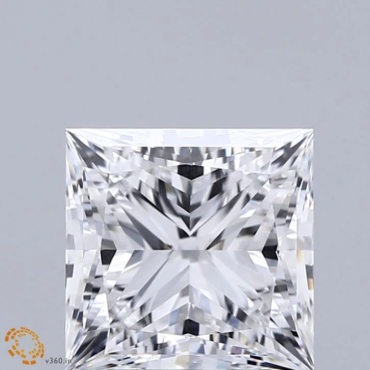 3.23 Carat Princess Lab Grown Diamond, Excellent Polish, D Color, VVS1 Clarity