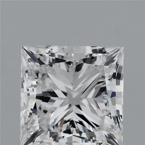3.28 Carat Princess Lab Grown Diamond, Excellent Polish, E Color, VVS1 Clarity