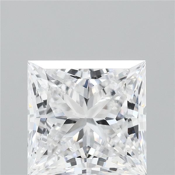 3.41 Carat Princess Lab Grown Diamond, Excellent Polish, D Color, VVS2 Clarity