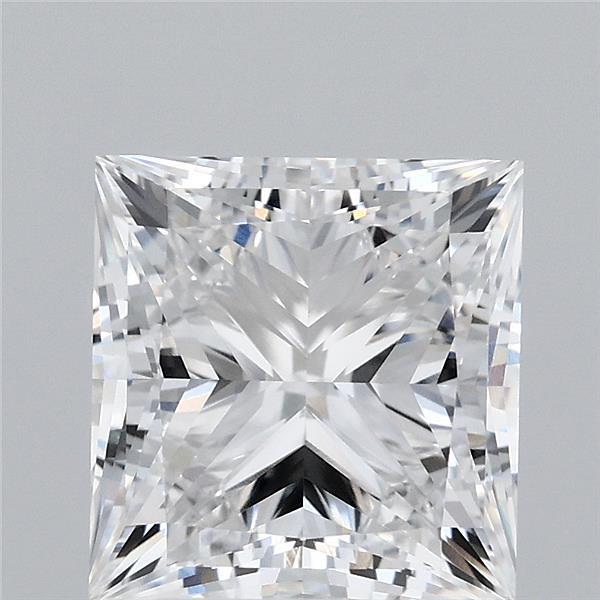 3.52 Carat Princess Lab Grown Diamond, Excellent Polish, D Color, VVS2 Clarity