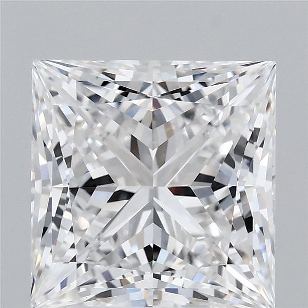 3.55 Carat Princess Lab Grown Diamond, Excellent Polish, E Color, VVS2 Clarity