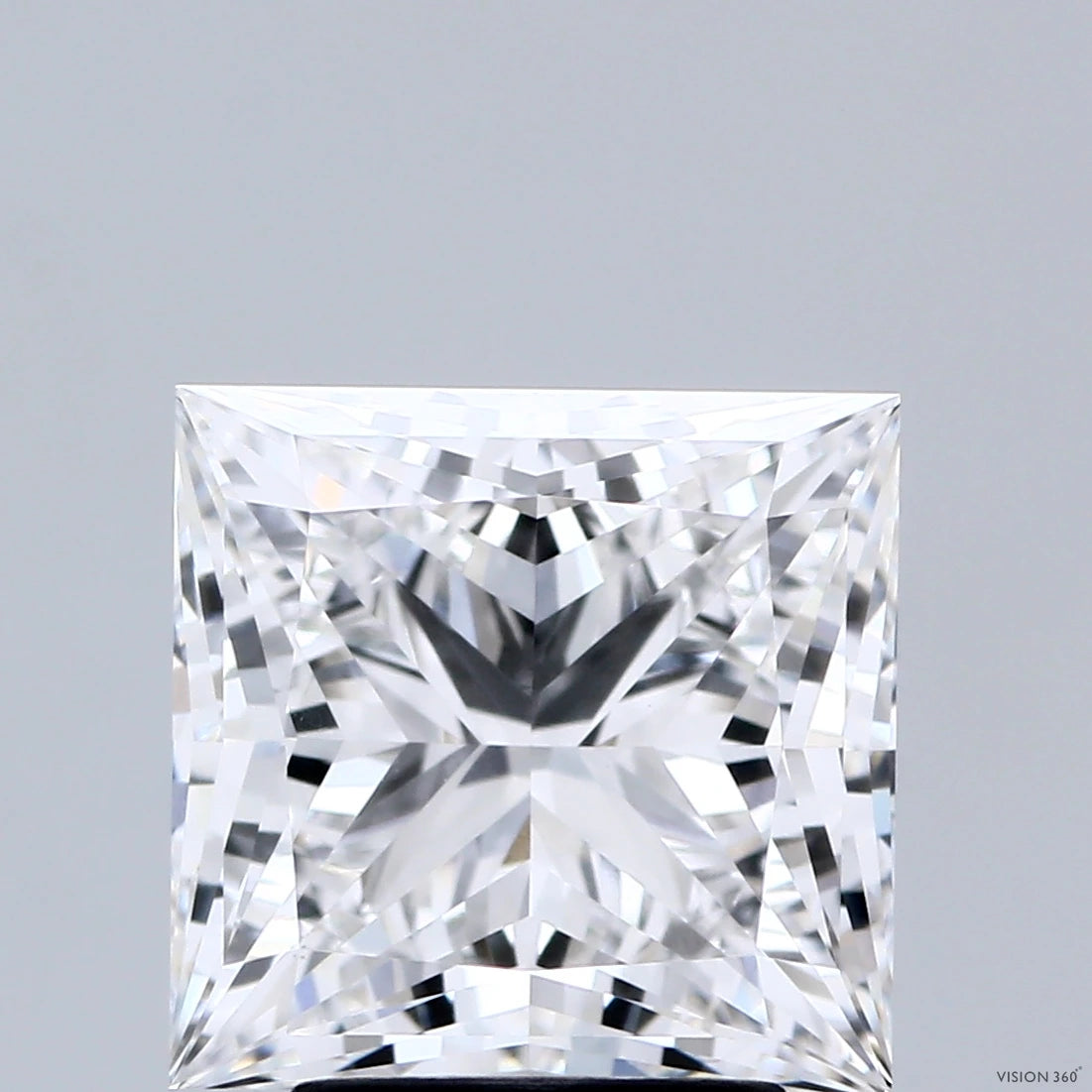 3.71 Carat Princess Lab Grown Diamond, Excellent Polish, E Color, VVS2 Clarity