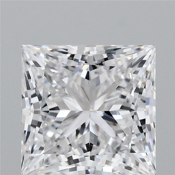 3.78 Carat Princess Lab Grown Diamond, Excellent Polish, D Color, VS1 Clarity