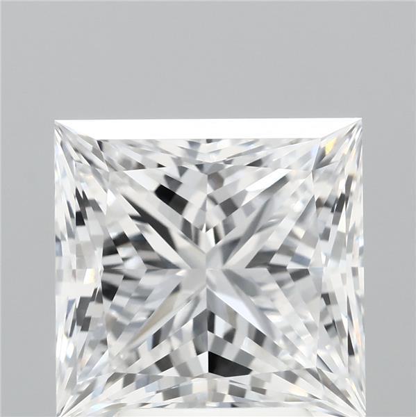 3.84 Carat Princess Lab Grown Diamond, Excellent Polish, E Color, VVS2 Clarity