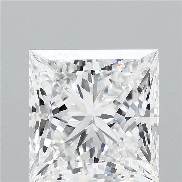 3.89 Carat Princess Lab Grown Diamond, Excellent Polish, E Color, VVS2 Clarity